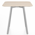 SU Square Cafe Table - Clear Anodized Aluminum / Ash Plywood
