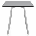 SU Square Cafe Table - Clear Anodized Aluminum / Grey HPL
