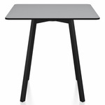 SU Square Cafe Table - Black Anodized Aluminum / Grey HPL