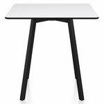 SU Square Cafe Table - Black Anodized Aluminum / White HPL