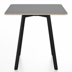 SU Square Cafe Table - Black Anodized Aluminum / Grey Laminate Plywood