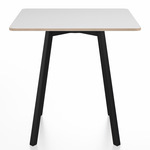 SU Square Cafe Table - Black Anodized Aluminum / White Laminate Plywood