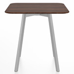 SU Square Cafe Table - Clear Anodized Aluminum / Walnut Plywood
