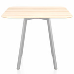 SU Square Cafe Table - Clear Anodized Aluminum / Accoya Wood