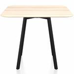 SU Square Cafe Table - Black Anodized Aluminum / Accoya Wood