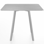SU Square Cafe Table - Clear Anodized Aluminum / Hand Brushed Aluminum