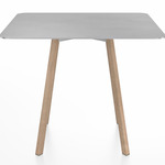 SU Square Cafe Table - Oak / Hand Brushed Aluminum
