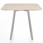 SU Square Cafe Table - Clear Anodized Aluminum / Ash Plywood