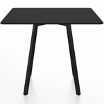 SU Square Cafe Table - Black Anodized Aluminum / Black HPL