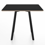 SU Square Cafe Table - Black Anodized Aluminum / Black Laminate Plywood