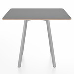 SU Square Cafe Table - Clear Anodized Aluminum / Grey Laminate Plywood