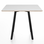 SU Square Cafe Table - Black Anodized Aluminum / White Laminate Plywood