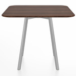 SU Square Cafe Table - Clear Anodized Aluminum / Walnut Plywood