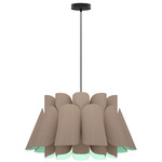 Federica Pendant - Black / Grey Oak / Petrol