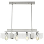 Gantt Linear Chandelier - Brushed Nickel / Seedy Glass