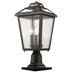 Bayland Outdoor Pier Light with Traditional Base - Oil Rubbed Bronze / Clear Seedy