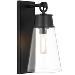 Wentworth Wall Sconce - Matte Black / Clear