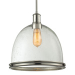 Mason Pendant - Brushed Nickel / Clear Seedy