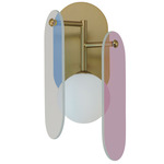 Megalith Dichroic Wall Sconce - Natural Aged Brass / Dichroic Glass