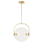 Fues Pendant - Natural Brass / Clear