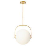 Fues Pendant - Natural Brass / Opal