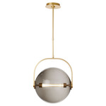 Fues Pendant - Natural Brass / Transparent Smoke