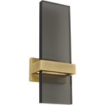 Flyta Wall Sconce - Natural Brass / Transparent Smoke