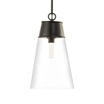 Wentworth Pendant - Matte Black / Clear