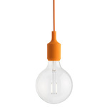 E27 Pendant - White / Light Orange