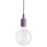 E27 Pendant - White / Dusty Lilac