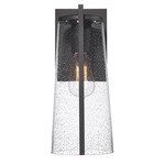 Portofino Outdoor Wall Light - Black / Clear Seeded