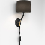 Arbor Plug-In Wall Sconce - Matte Black / Gold / Black