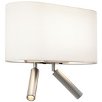 Venn Twin Reader Wall Sconce - Matt Nickel / White