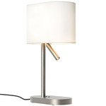 Venn Reader Table Lamp - Matt Nickel / White