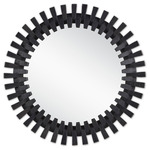 Diza Round Mirror - Black / Mirror