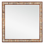 Hyson Square Mirror - Natural Wood / Horn / Mirror