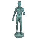 Standing Greek Warrior Sculpture - Teal