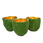 Jackfruit Vase Set of 3 - Green / Gold