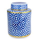Optical Tea Jar - Blue / White