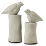 Concrete Birds Sculpture Set of 2 - Concrete