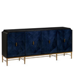 Kallista Credenza - Antique Brass / Sapphire Blue