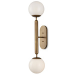 Barbican Wall Sconce - Antique Brass / White