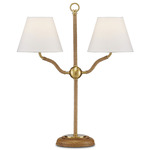 Sirocco Desk Lamp - Antique Brass / White