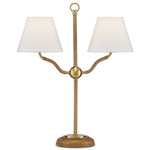 Sirocco Desk Lamp - Antique Brass / White