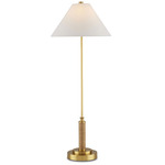 Ippolito Console Table Lamp - Antique Brass / White