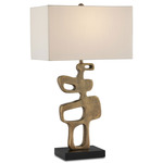 Mithra Table Lamp - Antique Brass / Black / Off White