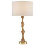 Sunbird Table Lamp - Brass/ Natural / Off White