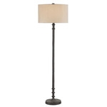 Gallo Floor Lamp - Bronze / Natural Linen