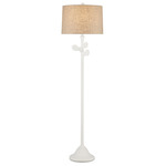 Charny Floor Lamp - Gesso White / Natural Linen