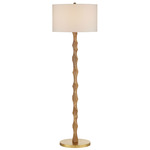 Sunbird Floor Lamp - Brass/ Natural / Off White